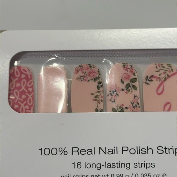 NWT Color Street "HOPE BLOOMS" Pink Ribbon Breast Cancer Awareness Nail Strips - Picture 1 of 4